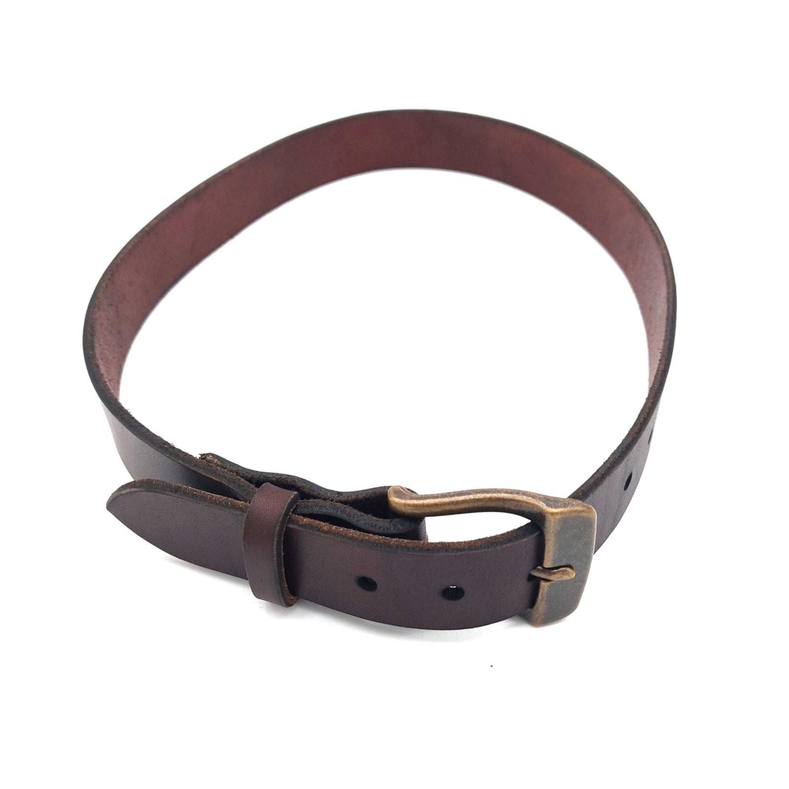 Belt Brown, Plain, Etched, Brass Hardware