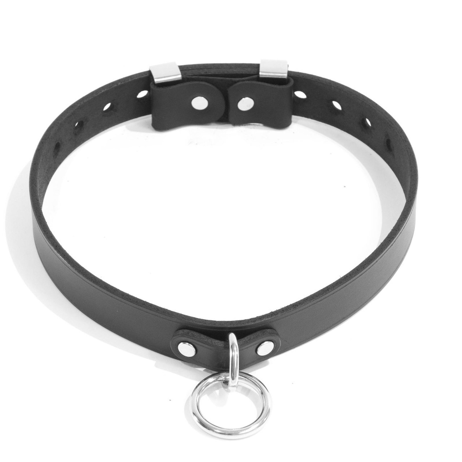 Elegant Locking Latigo Leather Collar
