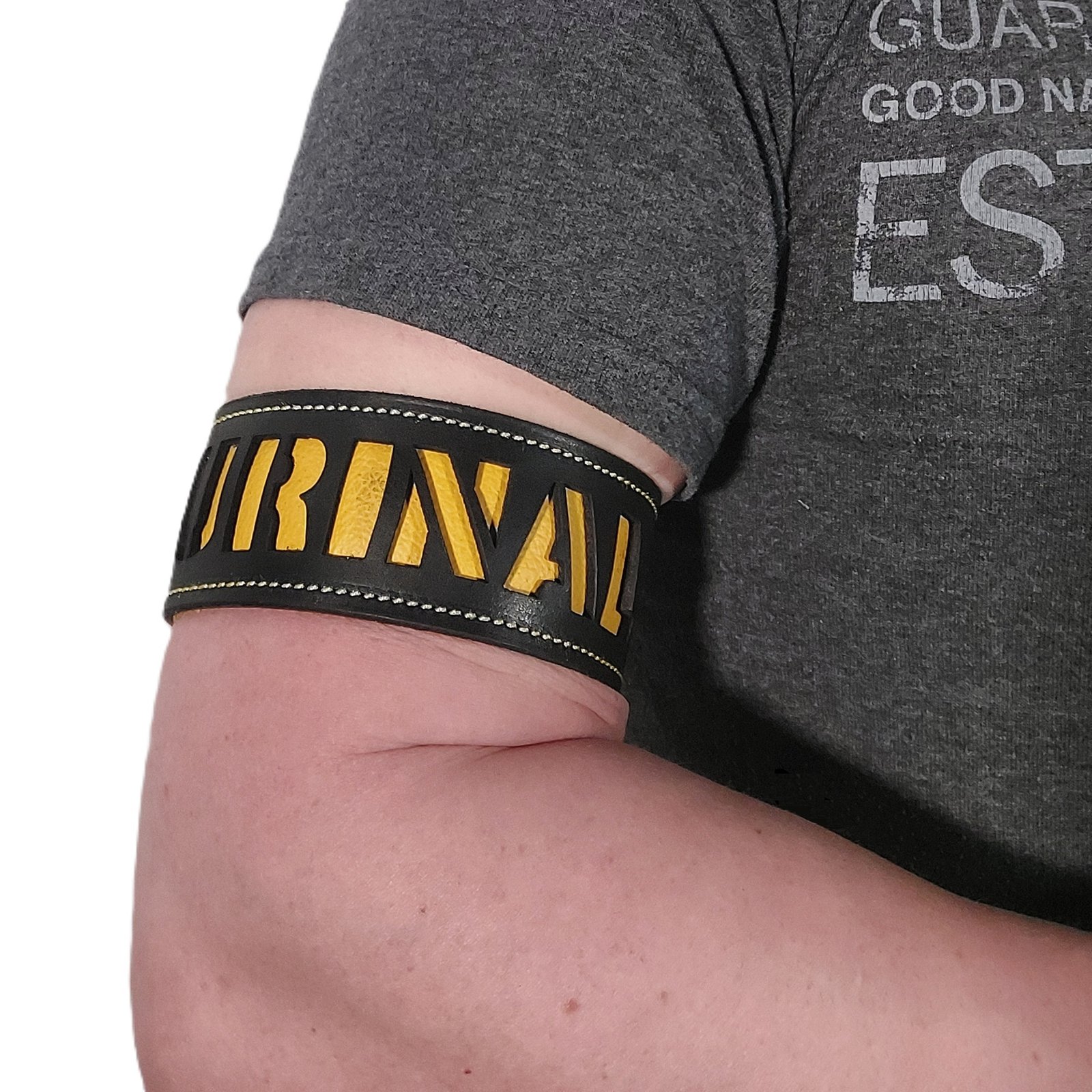 Urinal Armband being worn